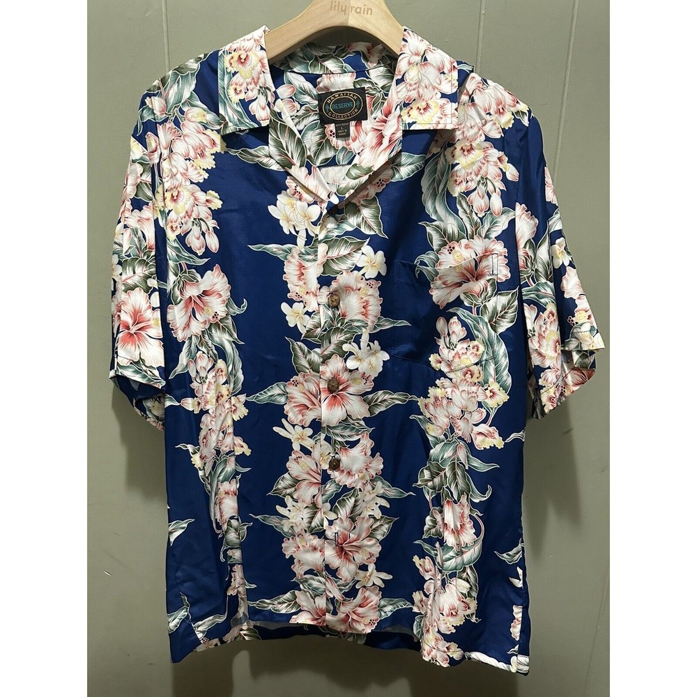 Men’s Hawaiian Reserve Collection L Floral Hawaiian Style Shirt  Made In Hawaii